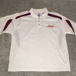 VT Virginia Tech Hokies Big man mens white poly Golf Polo Shirt XL- snag pull